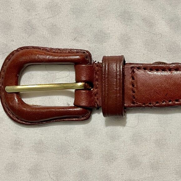 Vintage Braided Womens Belt Brown Small Leather 90s Skinny Bohemian Chic Retro - Picture 3 of 11